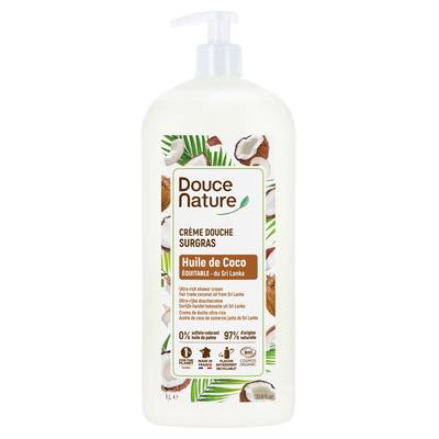 Douce Nature Crème douche surgras huile de coco, 1L