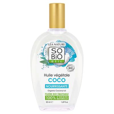 SO'BIO ETIC Huile végétale Coco bio, 100 % origine naturelle, 45ml