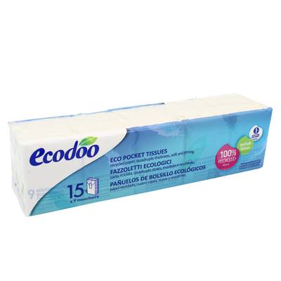 Ecodoo Mouchoirs étuis pocket écologiques, 15 étuis