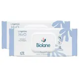 Biolane Lingettes épaisses H20, Lot de 2x72 lingettes