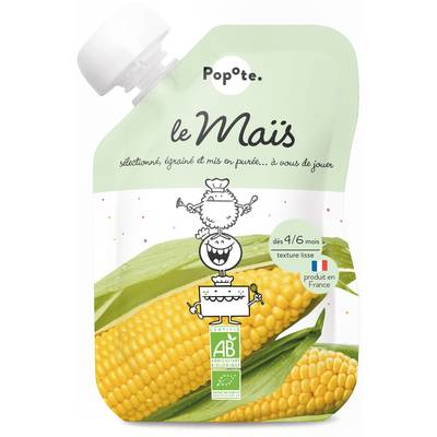 Popote Maïs Bio Gourde Bébé Dès 4/6 mois, 120g
