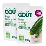 Good Goût Risotto de Courgettes au Chèvre Bio Sachet Bébé Dès 8 mois, Lot de 2x190g