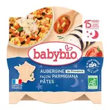 Babybio Aubergines de Provence façon Parmigiana et Macaroni Bio Assiette Bébé Dès 15 mois, 260g