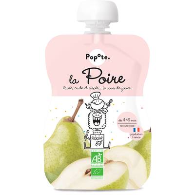 Popote Poire Bio Gourde Bébé Dès 4/6 mois, 120g