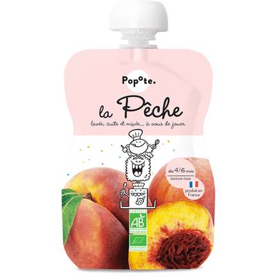 Popote Pêche Bio Gourde Bébé Dès 4/6 mois, 120g