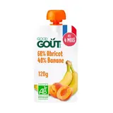 Good Goût Banane Abricot Bio Gourde Bébé dès 4 mois, 120g