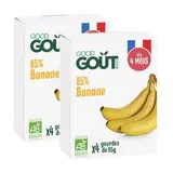 Good Goût Banane Bio Gourde Bébé Dès 4 mois, Lot de 2 - 4x35g