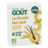 Good Goût Biscuits Tout Ronds Vanille Bio Bébé dès 10 mois, 4x20g