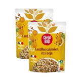 Céréal Bio Lentilles Cuisinées Riz Soja Vegan Bio en sachet micro-ondable, Lot de 2x250g