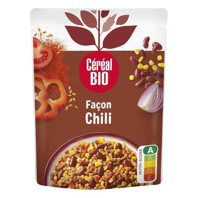 Céréal Bio Haricots Rouges Maïs Façon Chili Vegan Bio en sachet micro-ondable, 200g