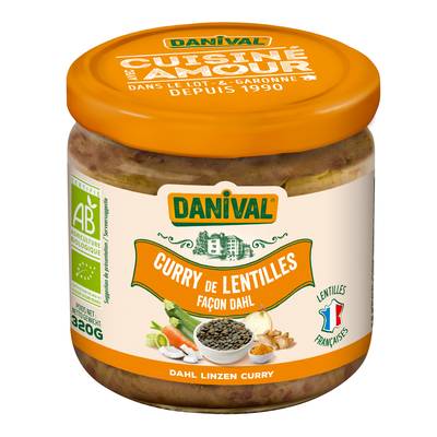 Danival Curry de lentilles façon dahl bio en bocal, 320g