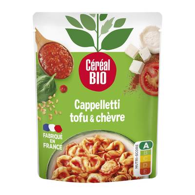 Céréal Bio Cappelletti Tofu Epinards Chèvre Veggie Bio en sachet micro-ondable, 220g