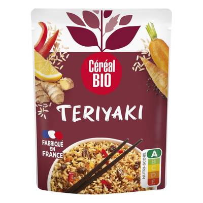 Céréal Bio Riz Façon Terriyaki Légumes Gingembre Veggie Bio en sachet micro-ondable, 220g