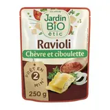 Jardin Bio Etic Ravioli Chèvre Ciboulette Bio en sachet micro-ondable, 250g