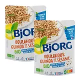 Bjorg Boulghour Quinoa Sésame Plat Cuisiné Bio en sachet micro-ondable, Lot de 2x250g