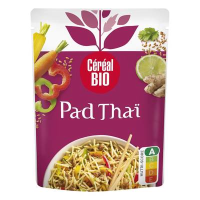 Céréal Bio Pad Thaï nouilles citron coriandre sauce sriracha Veggie Bio en sachet micro-ondable, 220g