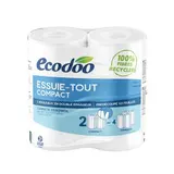 Ecodoo Essuie-tout compact 100% fibres recyclées, 2 rouleaux