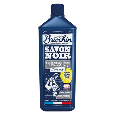 Briochin Savon noir à l'huile de lin parfum citron frais Ecocert, 1L