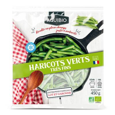 Aquibio Haricots Verts très fins Bio, 450g