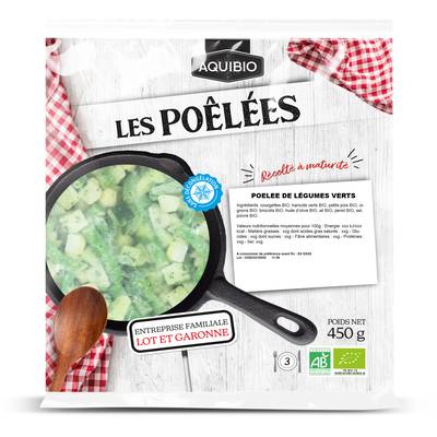 Aquibio Poêlée de Légumes Verts Bio, 450g