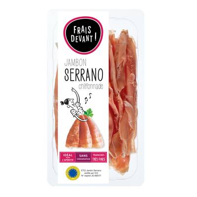 Frais Devant Jambon Serrano en Chiffonnade Sans Conservateurs, 80g