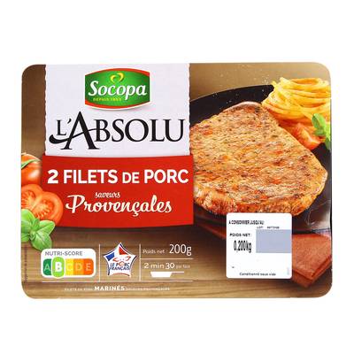 Socopa - L'Absolu Filets de Porc Marinés Saveurs Provençales, 2x100g