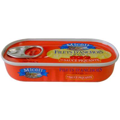 Miceli Filets d'Anchois Roulés Sauce Piquante, 32g
