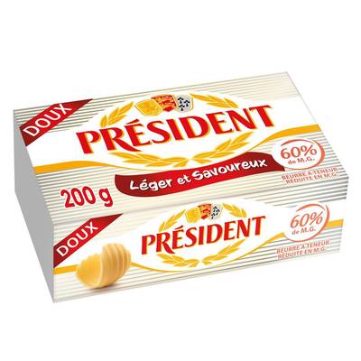 Président Beurre Doux 60%mg, 200g