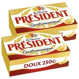 Président Beurre Doux gastronomique, Lot de 2x250g