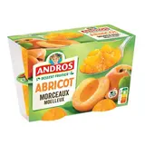Andros Dessert fruitier avec morceaux abricot, 4x100g
