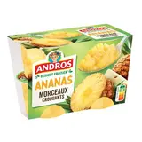 Andros Dessert fruitier avec morceaux ananas, 4x100g