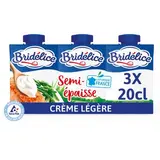 Bridélice Crème 18% Mg Légère Semi Epaisse UHT, 3x20cl