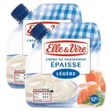 Elle&Vire Crème 12% Mg Légère Epaisse, Lot de 2x33cl