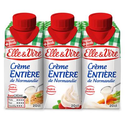 Elle&Vire Crème 30% Mg Fluide UHT, 3x20cl