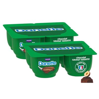 Danette Crème dessert chocolat noisette, Lot de 2 - 4x125g