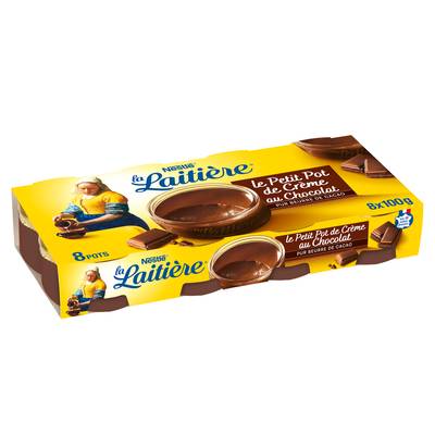 La laitière Petit pot de crème dessert chocolat, 8x100g