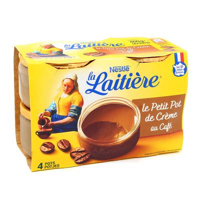 La laitière Petit pot de crème dessert café, 4x100g
