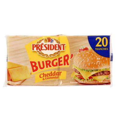Président Burger Cheddar & Emmental, 340g