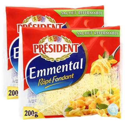 Président Emmental râpé, Lot de 3x200g