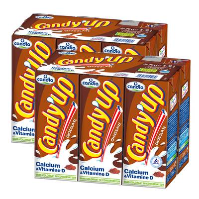 Candy-Up Boisson lactée chocolat UHT, Lot de 2 - 6x20cl