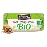 La Nouvelle Agriculture Oeufs Bio frais, tout calibre sans OGM, 10 oeufs