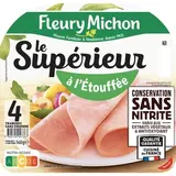 Fleury Michon Jambon Supérieur Cuit à l'Étouffée, Conservation sans Nitrites, 4 tranches - 140g