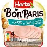 Herta Jambon Supérieur Le Bon Paris Taux de Sel Réduit, 4 tranches - 140g