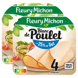 Fleury Michon Blanc de Poulet Taux de Sel Réduit, Lot de 2x160g