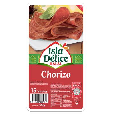 Isla Délice Chorizo - Halal, 15 tranches - 120g