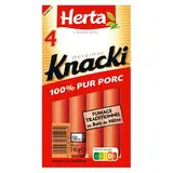 Herta Knacki Original Saucisses 100% Pur Porc, 140g, 4 saucisses - 140g