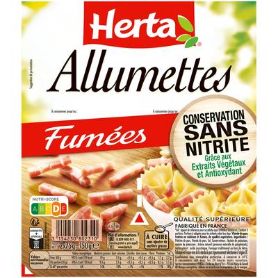 Herta Allumettes Fumées, Conservation sans Nitrites, 2x75g