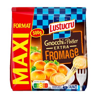 Lustucru Gnocchi à Poêler Extra Fromage, 500g