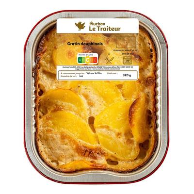 Auchan Le Traiteur Gratin Dauphinois, 1 Part - 320g