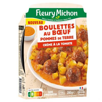 Fleury Michon Boulettes au Boeuf, Pommes de Terre, 1 Part - 280g